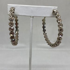 Vintage sparkly rhinestone hoop earrings
